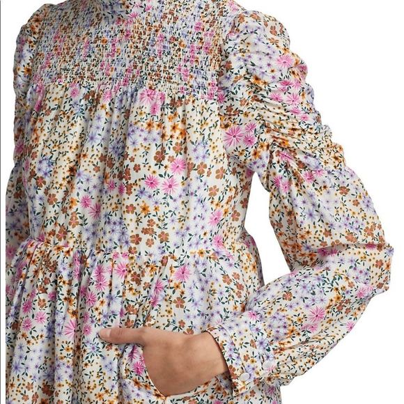 MUNTHE Womens Correct Smocked Floral Mini Dress Size 6 - Picture 8 of 16